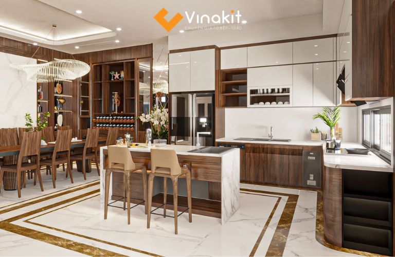 Tủ bếp có đảo bếp