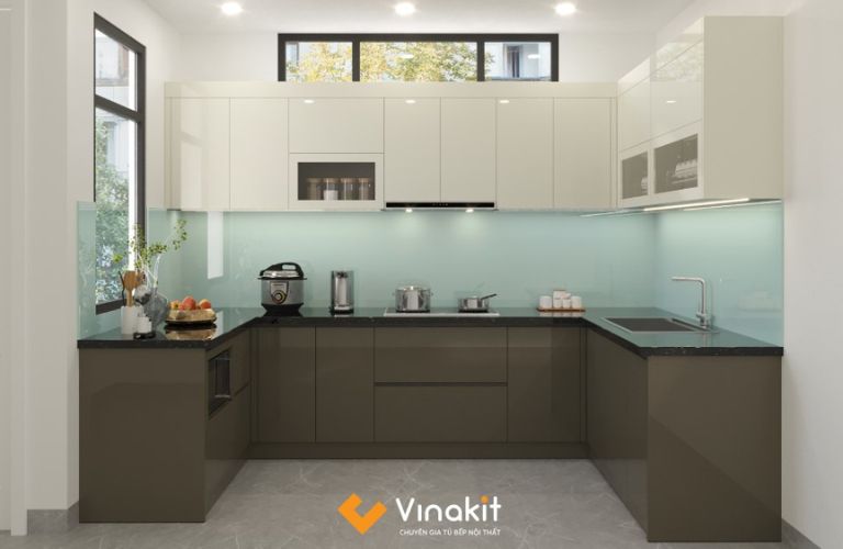 Tủ bếp nhựa cánh Acrylic AC18