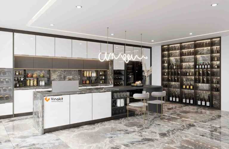 Tủ bếp Inox cánh kính cường lực có độ bền vượt trội