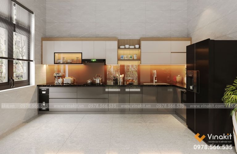 Tủ bếp nhựa cánh Laminate CLA06