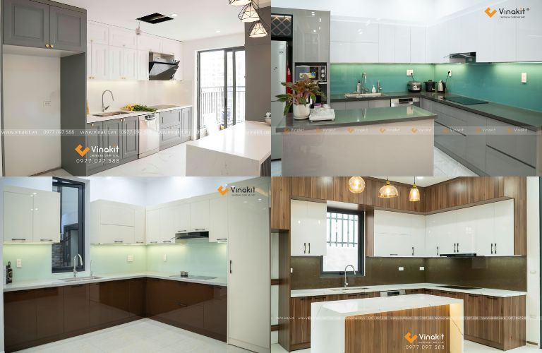 Tủ bếp nhựa Vinakit có thiết kế sang trọng, khả năng chống nước tuyệt đối