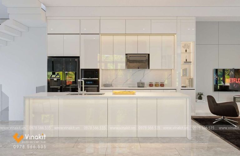 Tủ bếp nhựa cánh Acrylic AC16