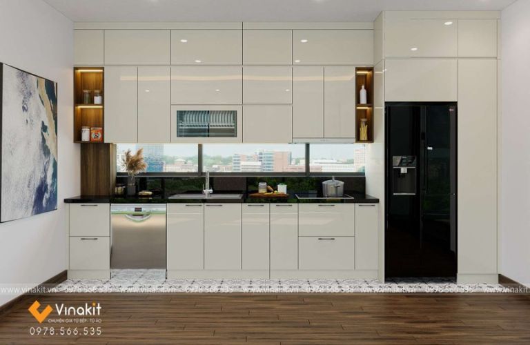 Tủ bếp nhựa cánh Acrylic AC12