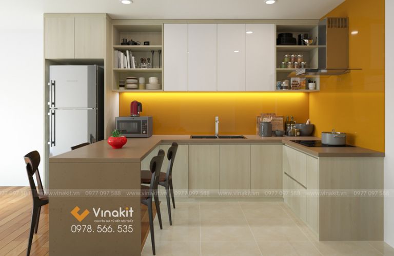 Tủ bếp nhựa cánh Laminate CLA09