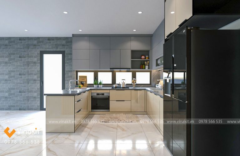 Tủ bếp nhựa cánh Laminate CLA03