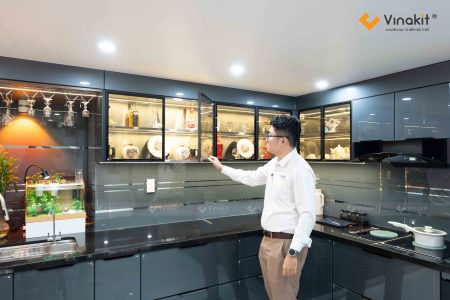 Thực tế nghiệm thu tủ bếp inox nhà anh Sơn tại Chợ Hàng, Hải Phòng