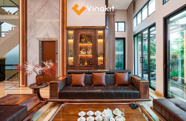 Thi công nội thất phòng khách biệt thự