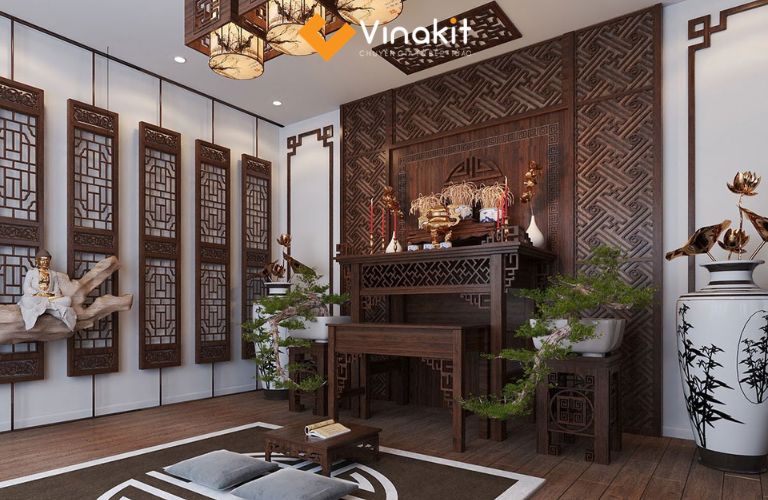 Nội thất phòng thờ biệt thự