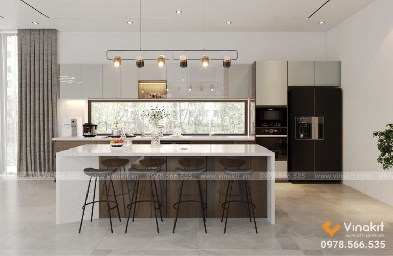 Tủ bếp nhôm cánh Acrylic AL12