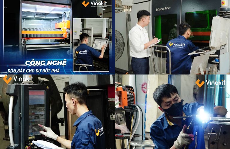 Tủ bếp nhựa Vinakit được sản xuất bằng công nghệ hiện đại