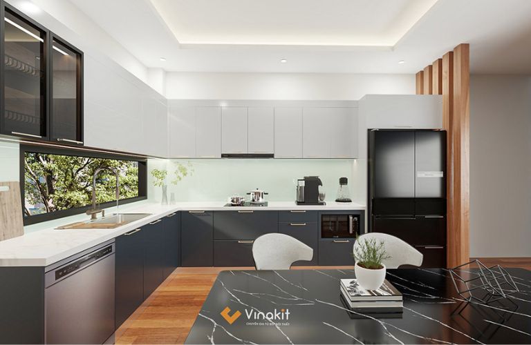 Tủ bếp nhựa cánh Laminate CLA13