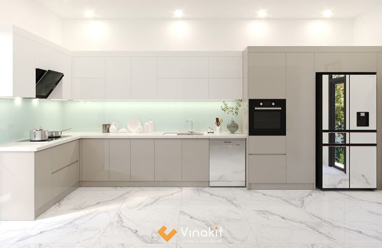 Tủ bếp nhựa cánh Acrylic AC19