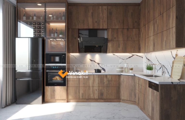 Tủ bếp nhựa cánh Laminate CLA07