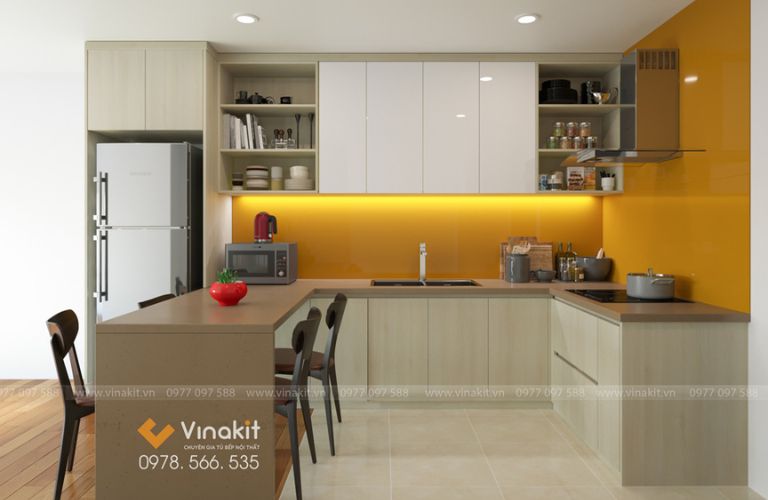 Tủ bếp nhựa cánh Laminate CLA09