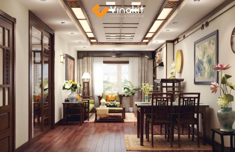 Giá thi công nội thất chung cư bằng gỗ tự nhiên