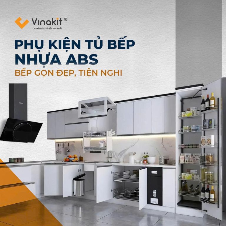 Đồng bộ phụ kiện với thiết kế tủ bếp