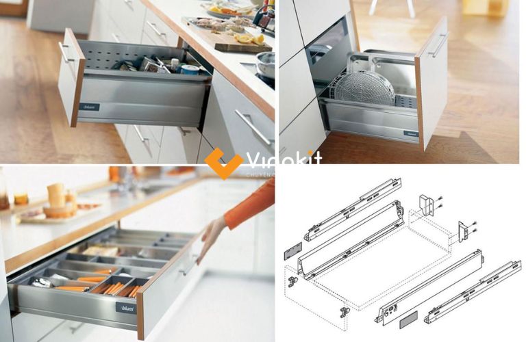 Phụ kiện vận hành và hoàn thiện tủ bếp