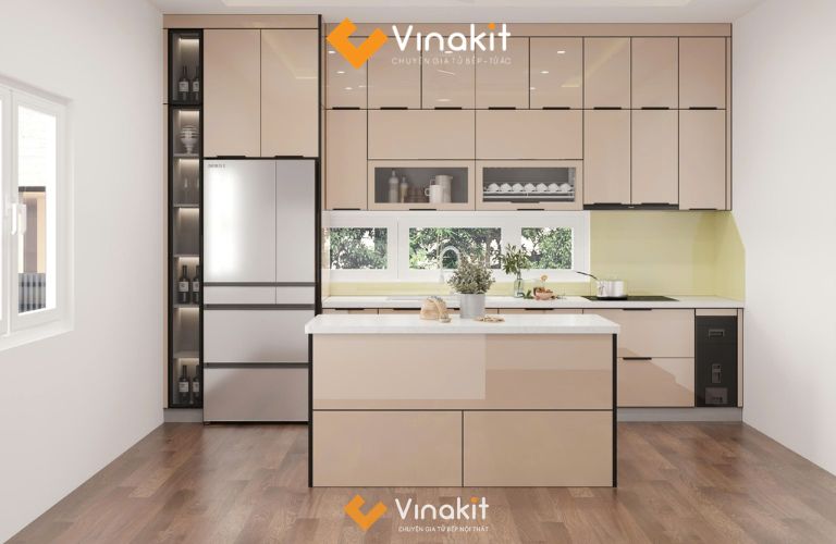 Tủ bếp có tủ trên và tủ dưới đồng bộ