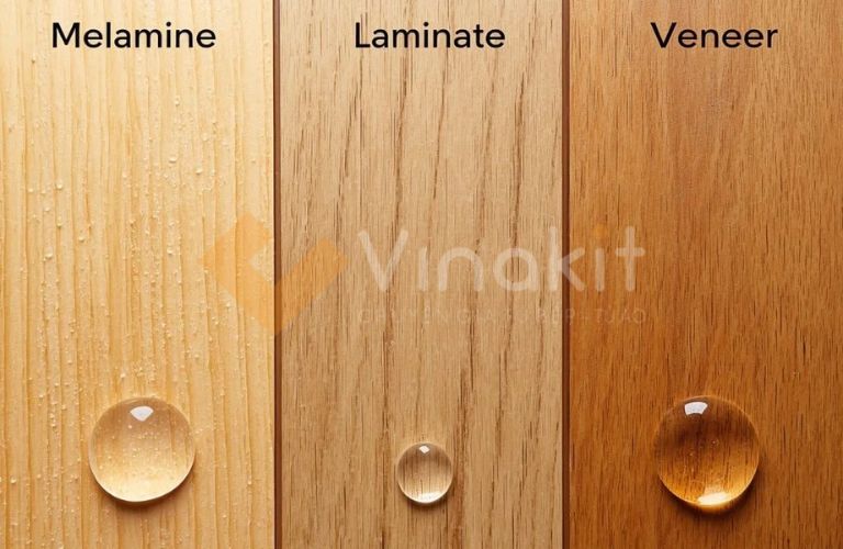 So sánh Melamine với các vật liệu phủ bề mặt phổ biến