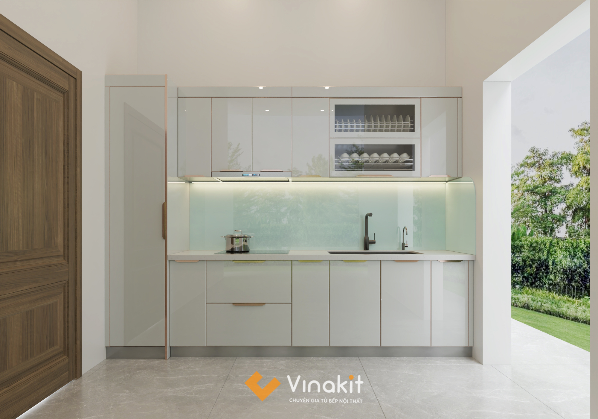 Tủ bếp inox chữ I