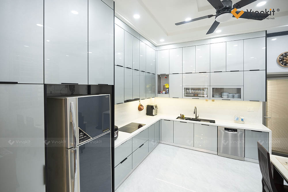 Tủ bếp Inox Cánh kính cường lực – Chị Hạnh, An Phú Đông